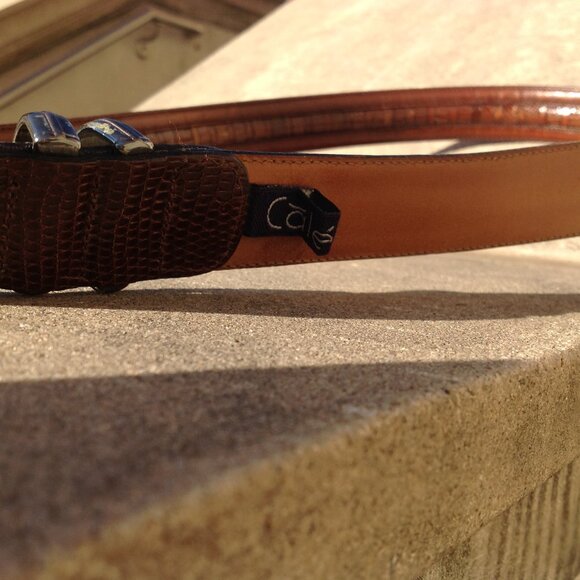 Cale Spain Genuine Lizard Belt Buckle Sz 36 Brass Buckle + Hardware - Picture 13 of 16